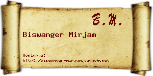 Biswanger Mirjam névjegykártya